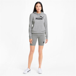 PUMA Essentials Logo Terry-Hoodie Damen light gray heather M