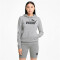 PUMA Essentials Logo Terry-Hoodie Damen light gray heather M
