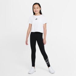 NIKE Sportswear Favorites Grafik Leggings Mädchen black/white S (128-137 cm)