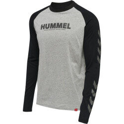 hummel hmlLEGACY Blocked Langarmshirt Herren grey melange...