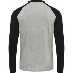 hummel hmlLEGACY Blocked Langarmshirt Herren grey melange...