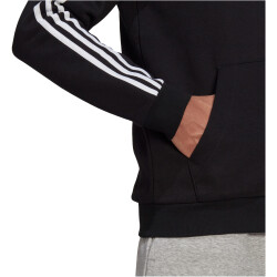 adidas Essentials Fleece 3-Streifen Kapuzenjacke Herren black S