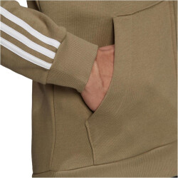 adidas Essentials Fleece 3-Streifen Kapuzenjacke Herren orbgrn/white S