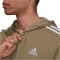 adidas Essentials Fleece 3-Streifen Kapuzenjacke Herren orbgrn/white S