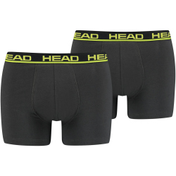 2er Pack HEAD Basic Boxershorts Herren phantom/lime punch XL