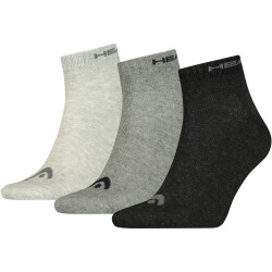 3er Pack HEAD Quarter Socken grey combo 39-42