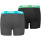 2er Pack PUMA Basic Boxershorts Jungen india ink/turquoise 122-128