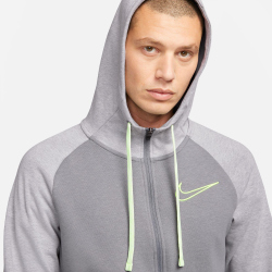 NIKE Therma-FIT Full-Zip Trainings-Hoodie Herren smoke grey/htr/smoke grey/volt XL