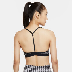 NIKE Dri-FIT Indy Icon Clash Light-Support Padded T-Back Sport-BH Damen black/black/chile red L