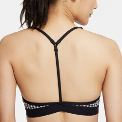 NIKE Dri-FIT Indy Icon Clash Light-Support Padded T-Back Sport-BH Damen black/black/chile red L