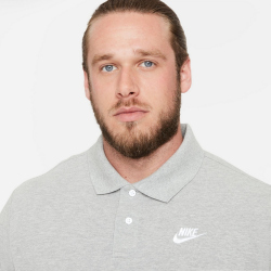 NIKE Sportswear Poloshirt Herren dk grey heather/white S