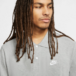 NIKE Sportswear Poloshirt Herren dk grey heather/white S