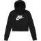 NIKE Sportswear Club French Terry Cropped Hoodie M&auml;dchen black/white XS (122-128 cm)
