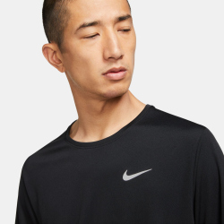NIKE Dri-FIT Miler langarm Laufshirt Herren black/reflective silv XL