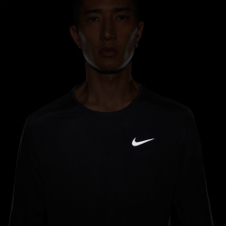 NIKE Dri-FIT Miler langarm Laufshirt Herren black/reflective silv XL