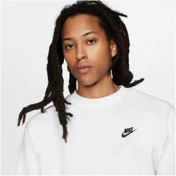 NIKE Sportswear Club Fleece Crew Sweatshirt Herren 100 - white/black XXL