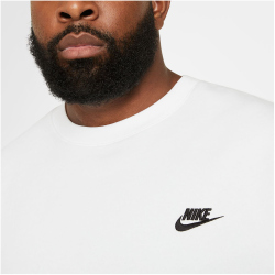 NIKE Sportswear Club Fleece Crew Sweatshirt Herren 100 - white/black XXL
