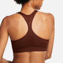 NIKE Dri-FIT Swoosh Icon Clash Medium-Support Non-Padded Graphic Sport-BH Damen bronze eclipse/archaeo pink XS