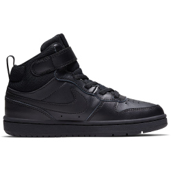 NIKE Court Borough Mid 2 Sneaker Kinder black/black-black 33.5