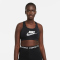 NIKE Dri-FIT Swoosh Medium-Support Non-Padded Graphic Sport-BH Damen black/white/particle grey XS
