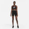 NIKE Dri-FIT Swoosh Medium-Support Non-Padded Graphic Sport-BH Damen black/white/particle grey XS