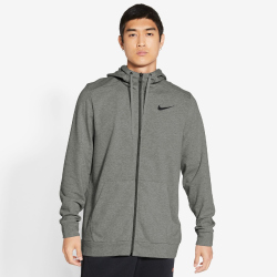 NIKE Dri-FIT Full-Zip Trainings-Hoodie Herren dk grey heather/black L