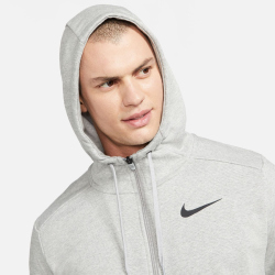 NIKE Dri-FIT Full-Zip Trainings-Hoodie Herren dk grey heather/black L