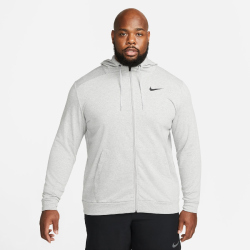 NIKE Dri-FIT Full-Zip Trainings-Hoodie Herren dk grey heather/black L