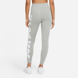 NIKE Sportswear Essential High-Rise Leggings Damen 063 - dk grey heather/white XS