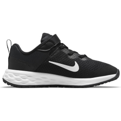 NIKE Revolution 6 Freizeitschuhe mit Klettverschlu&szlig; Kinder black/white-dk smoke grey 28