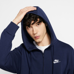 NIKE Sportswear Club Fleece Kapuzenjacke Herren midnight navy/midnight navy/white XS