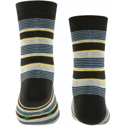 FALKE Mixed Stripe Kindersocken black 39-42
