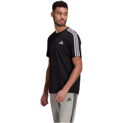adidas Essentials 3-Streifen T-Shirt Herren black/white S