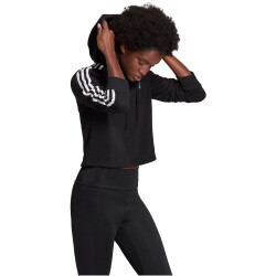 adidas Essentials 3-Streifen Cropped Hoodie Damen black/white XL