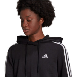 adidas Essentials 3-Streifen Cropped Hoodie Damen black/white XL