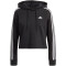 adidas Essentials 3-Streifen Cropped Hoodie Damen black/white XL
