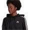 adidas Essentials 3-Streifen Cropped Hoodie Damen black/white XL