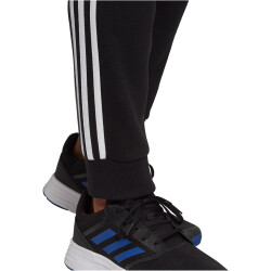 adidas Essentials Fleece Tapered Cuff 3-Streifen Trainingshose Herren black/white S