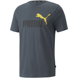PUMA Ess+ Metallic 2 Col Logo T-Shirt Herren dark slate S