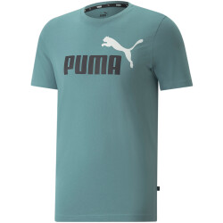 PUMA Ess+ Metallic 2 Col Logo T-Shirt Herren mineral blue S