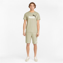 PUMA Ess+ Metallic 2 Col Logo T-Shirt Herren putty S