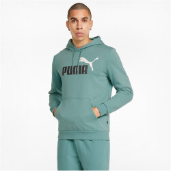 PUMA Ess+ Metallic 2 Col Big Logo Fleece-Hoodie Herren mineral blue L
