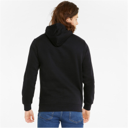 PUMA Ess+ Metallic 2 Col Big Logo Fleece-Hoodie Herren PUMA black/mineral blue L