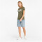 PUMA Essentials Logo T-Shirt Damen dark green moss S