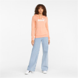 PUMA Essentials Logo Terry-Hoodie Damen peach pink S