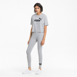 PUMA Essentials Logo Leggings Damen light gray heather XS