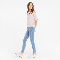 PUMA Essentials Cropped Logo T-Shirt Damen chalk pink M