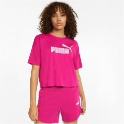 PUMA Essentials Cropped Logo T-Shirt Damen festival fuchsia XS