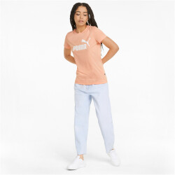 PUMA Essentials Logo Heather T-Shirt Damen peach pink...