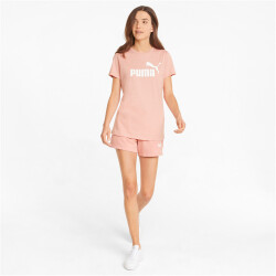 PUMA Essentials Logo Heather T-Shirt Damen rosette heather M